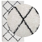 VidaXL Teppich Pamplona Shaggy Hochflor 60x110 cm Creme und Schwarz