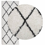 VidaXL Teppich Pamplona Shaggy Hochflor 80x200 cm Creme und Schwarz