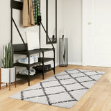 VidaXL Teppich Pamplona Shaggy Hochflor 80x200 cm Creme und Schwarz