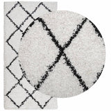 Vidaxl rug Shaggy high pile modern 100x200 cm cream and black