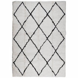 Vidaxl Rug Shaggy High Pile Modern 140x200 cm creme og sort