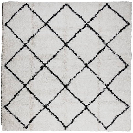 VidaXL Teppich Pamplona Shaggy Hochflor 160x160 cm Creme und Schwarz