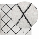 Vidaxl Rug Shaggy High Pile Modern 160x160 cm krem ​​og svart