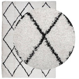 Vidaxl Rug Pamplona Shaggy Sterkt haug 160x230 cm krem ​​og svart