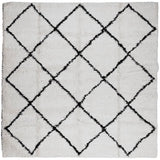 Vidaxl Rug Pamplona Shampgy héich Pole 200x200 cm Crème a schwaarz