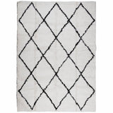 Vidaxl Rug Pamplona Shaggy Sterkt pol 240x340 cm krem ​​og svart