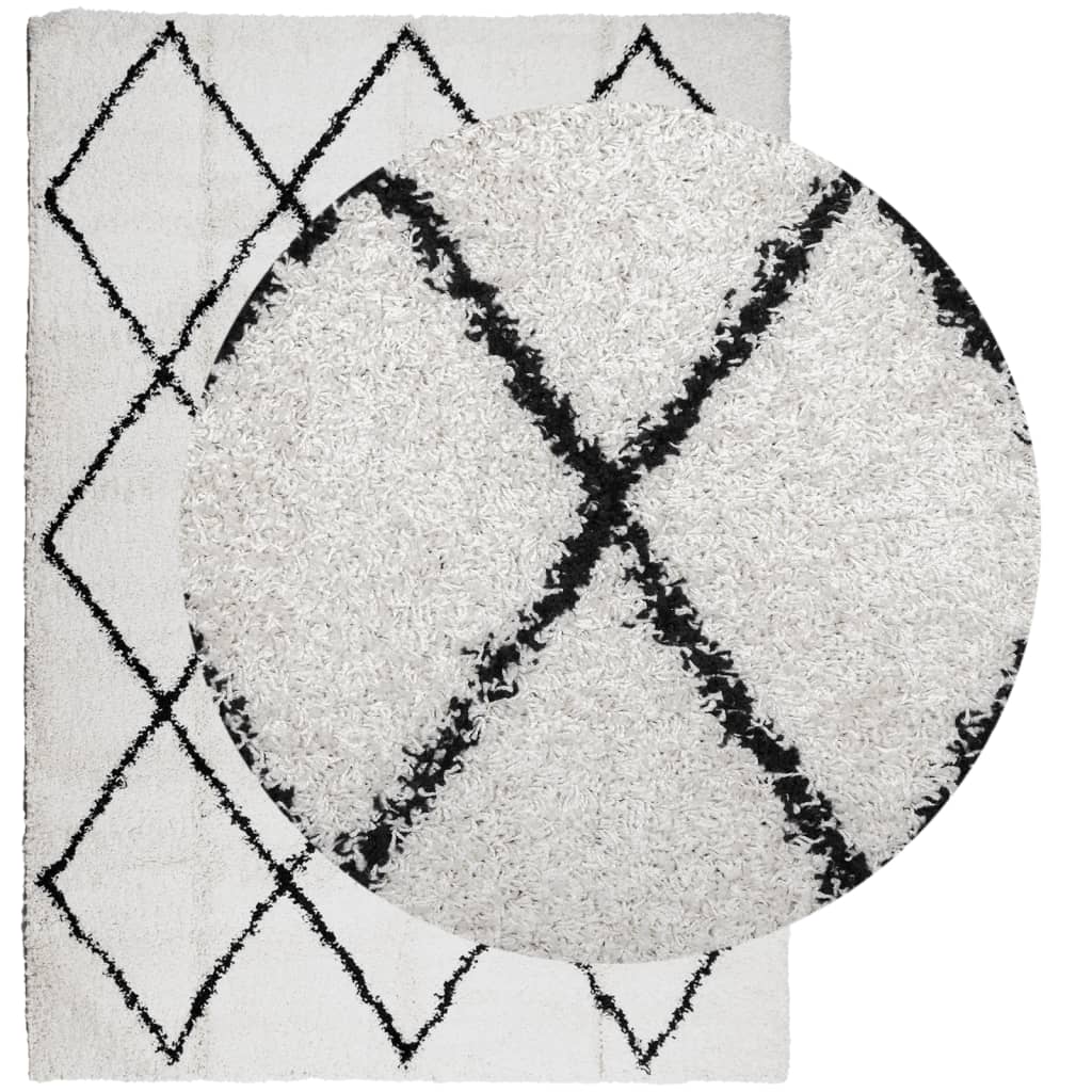 Vidaxl rug Pamplona Shaggy Highly Pole 240x340 cm Cream and Black