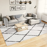 Vidaxl Rug Pamplona Shaggy Sterkt pol 240x340 cm krem ​​og svart