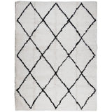 Vidaxl rug Paramploa Shamgy héich Pole 300x400 cm Crème a schwaarz