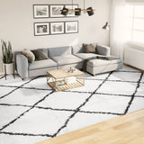 VidaXL Teppich Pamplona Shaggy Hochflor 300x400 cm Creme und Schwarz