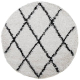 Vidaxl RUG PAMPLONA SHAGGY ALTAMENTE MOLLA Ø 80 cm Crema e nero