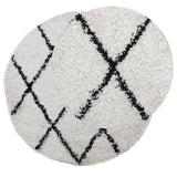 Vidaxl Rug Shaggy High Pile Moderne Ø 100 cm cremefarve og sort