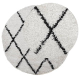 Vidaxl Rug Pamplona Shaggy Meget bunke Ø 160 cm creme og sort