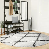 Vidaxl RUG PAMPLONA SHAGGY Altamente Pila Ø 200 cm de crema y negro