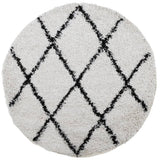 VidaXL Teppich Pamplona Shaggy Hochflor ø 240 cm Creme und Schwarz