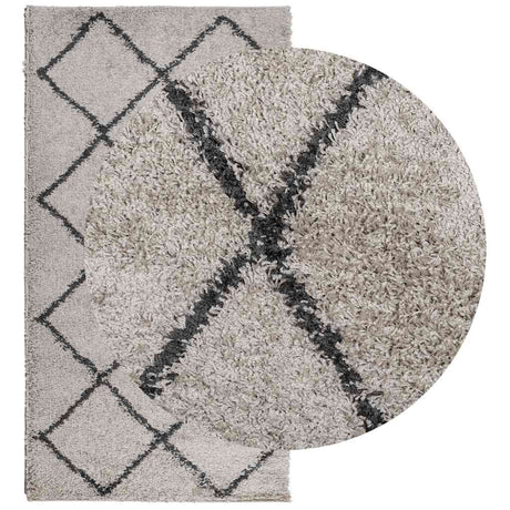 VidaXL Teppich Pamplona Shaggy Hochflor 80x150 cm Beige Anthrazit