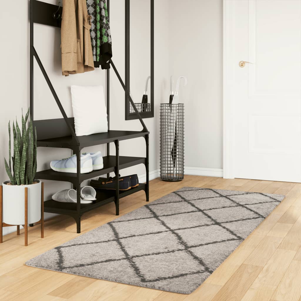 Vidaxl Rug Pamplona Shaggy visoko pol 80x200 cm bež antracit