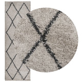 Vidaxl tapis Pampelune Shaggy hautement pôle 80x250 cm anthracite beige