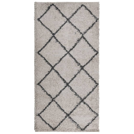 VidaXL Teppich Pamplona Shaggy Hochflor 100x200 cm Beige Anthrazit