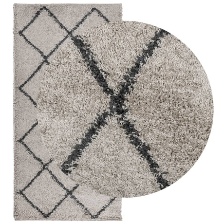 VidaXL Teppich Pamplona Shaggy Hochflor 100x200 cm Beige Anthrazit