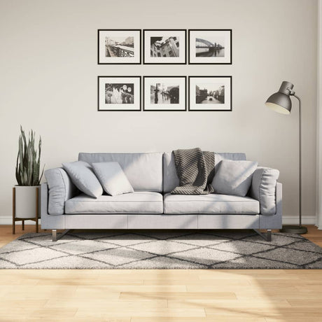 VidaXL Teppich Pamplona Shaggy Hochflor 100x200 cm Beige Anthrazit