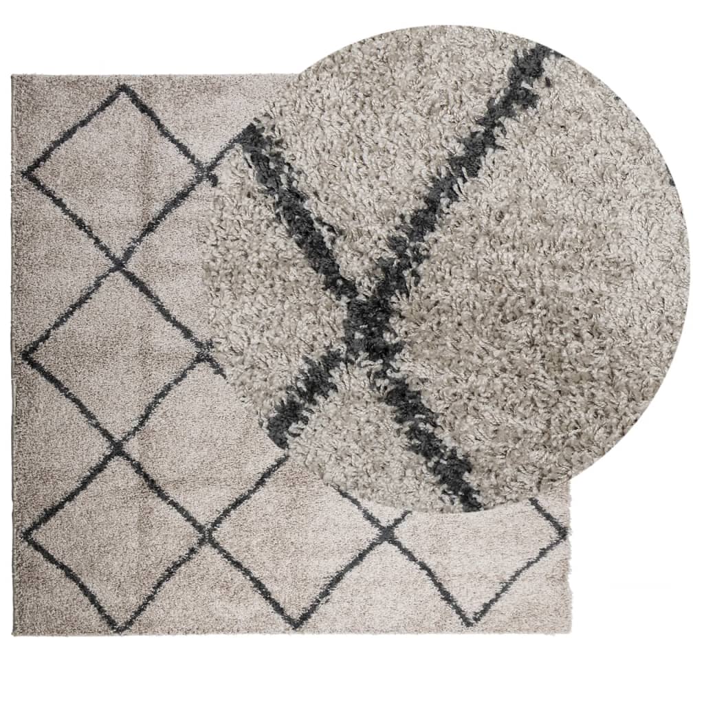 Vidaxl tapis Pampelune Shaggy hautement pile 160x160 cm anthracite beige