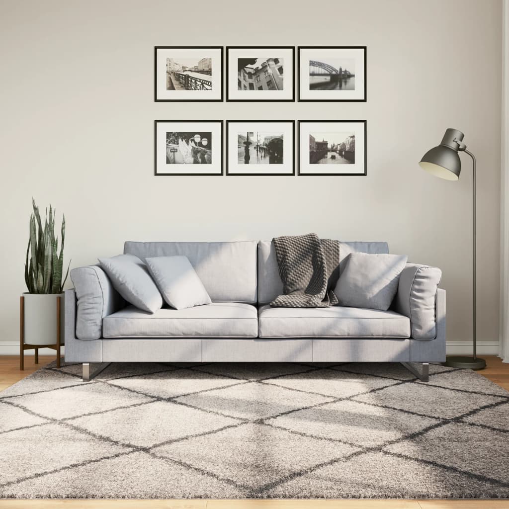 Vidaxl Rug Pamplona Shamgy héich Pole 200x200 cm Astige Anthellacite