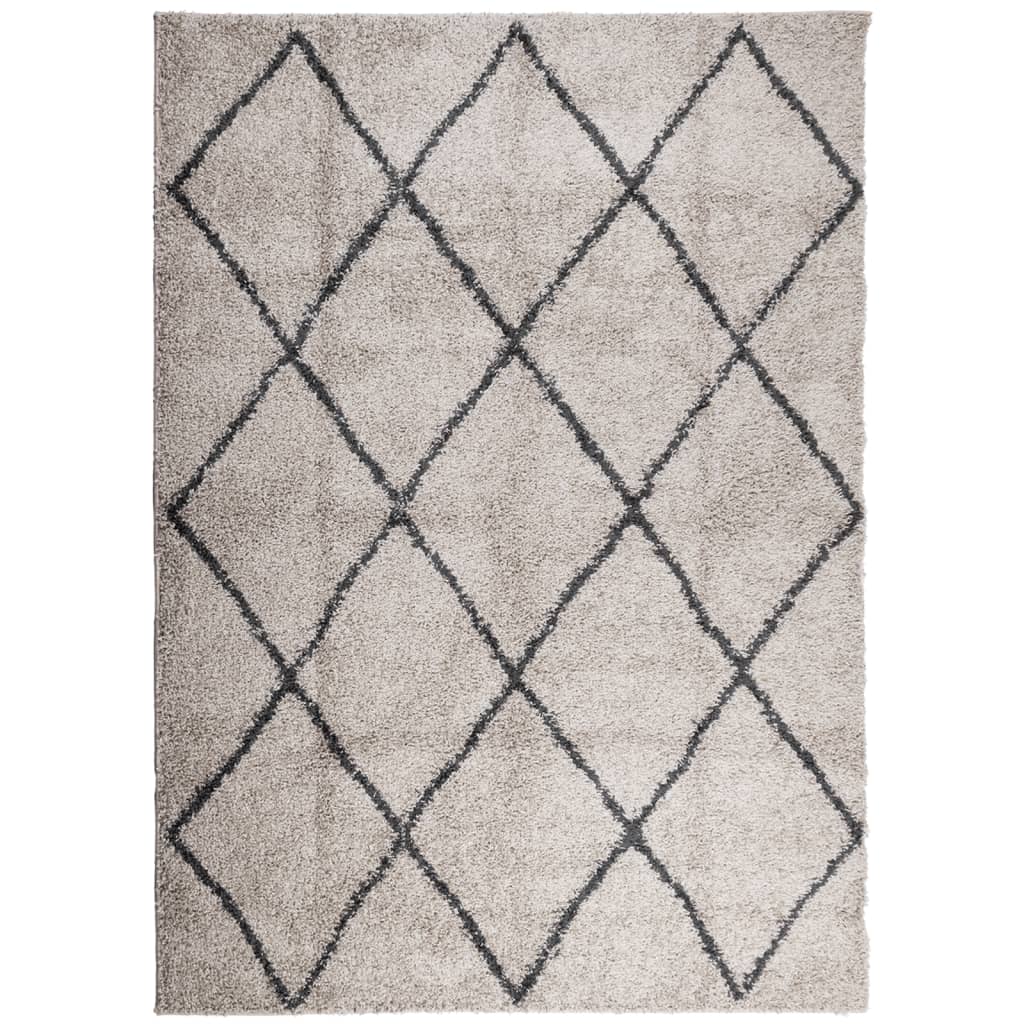 Alfombra Vidaxl pamplona shaggy altamente pole 200x280 cm beige antracita