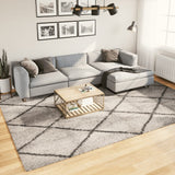 Vidaxl Rug Pamplona Shaggy Sterkt pol 240x340 cm Beige Anthracite