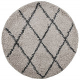 Vidaxl tapis Pampelune Shaggy hautement pile Ø 100 cm anthracite beige