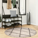 VidaXL Teppich Pamplona Shaggy Hochflor ø 120 cm Beige Anthrazit