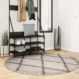 VidaXL Teppich Pamplona Shaggy Hochflor ø 160 cm Beige Anthrazit