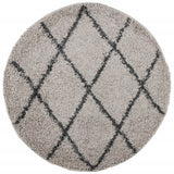 VidaXL Teppich Pamplona Shaggy Hochflor ø 240 cm Beige Anthrazit