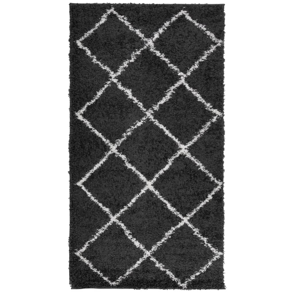 Vidaxl tapis Pampelune Shaggy hautement pôle 60x110 cm crème et noir