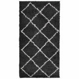 Alfombra Vidaxl Pamplona Shaggy altamente pole 80x150 cm negro y crema