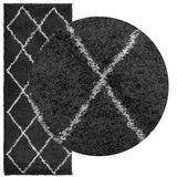 VidaXL Teppich Pamplona Shaggy Hochflor 80x200 cm Schwarz und Creme