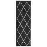 VidaXL Teppich Pamplona Shaggy Hochflor 80x250 cm Schwarz und Creme