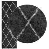VidaXL Teppich Pamplona Shaggy Hochflor 80x250 cm Schwarz und Creme