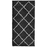 VidaXL Teppich Pamplona Shaggy Hochflor 100x200 cm Schwarz und Creme