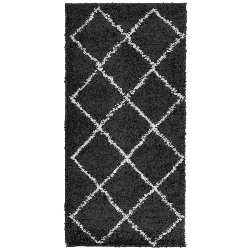 Vidaxl Rug Shaggy High Pile Modern 100x200 cm svart og krem