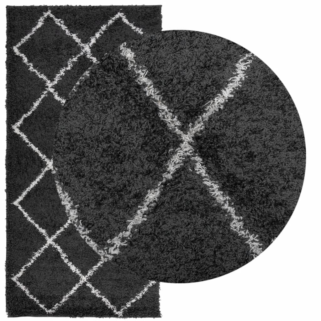VidaXL Teppich Pamplona Shaggy Hochflor 100x200 cm Schwarz und Creme