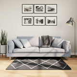 VidaXL Teppich Pamplona Shaggy Hochflor 120x120 cm Schwarz und Creme