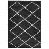 Vidaxx Teppich Shaggy Hochflor Modern 140x200 cm Schwarz und Creme