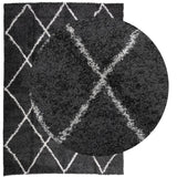 Vidaxl Rug Shaggy High Pile Modern 140x200 cm sort og fløde