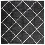 Vidaxx Teppich Shaggy Hochflor Modern 160x160 cm Schwarz und Creme