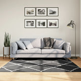 Vidaxl Rug Shaggy High kup moderni 160x160 cm črna in smetana