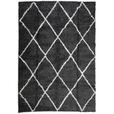 Vidaxl rug Shuggy Héich Palle modern 160x230 cm schwaarz a Crème