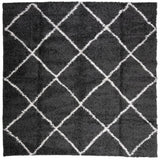 Vidaxl Rug Shaggy High Pila moderno 200x200 cm Negro y crema