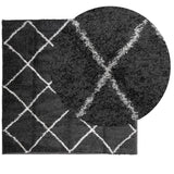 Vidaxx Teppich Shaggy Hochflor Modern 200x200 cm Schwarz und Creme