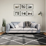 Vidaxl Rug Shaggy High Pile Modern 200x200 cm svart og krem